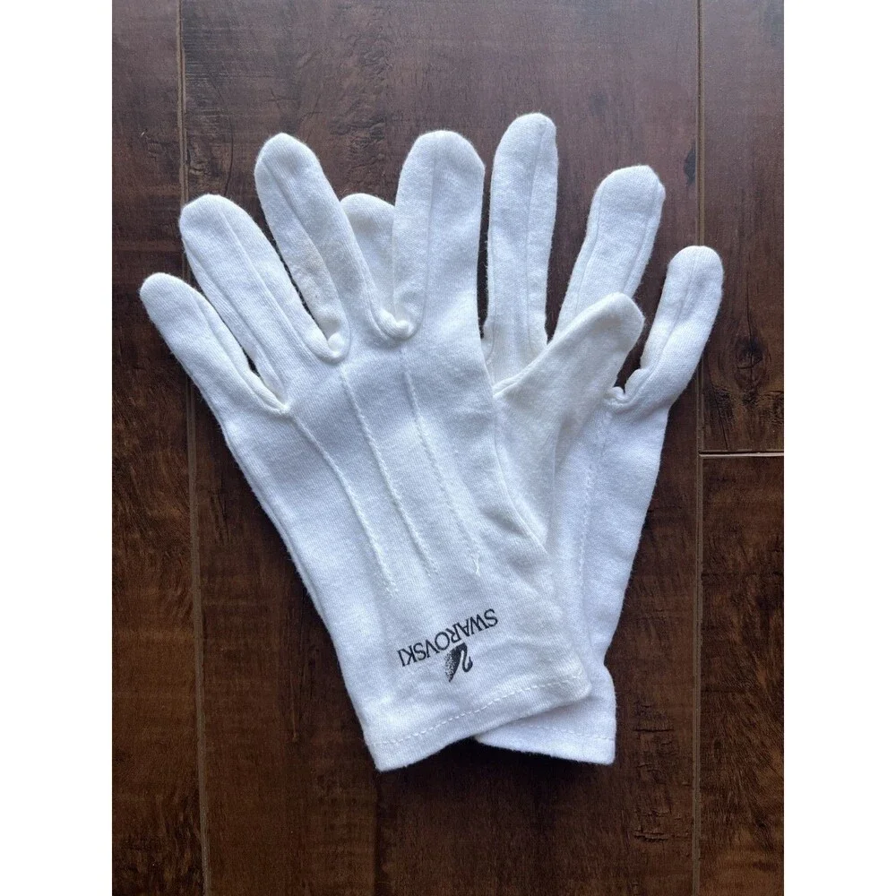 Swarovski Crystal NEW White Cotton Cleaning Presentation Gloves 1 Pair